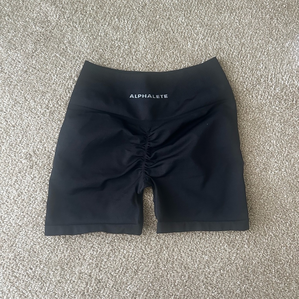 Alphalete Charcoal Ruched Fitness Shorts